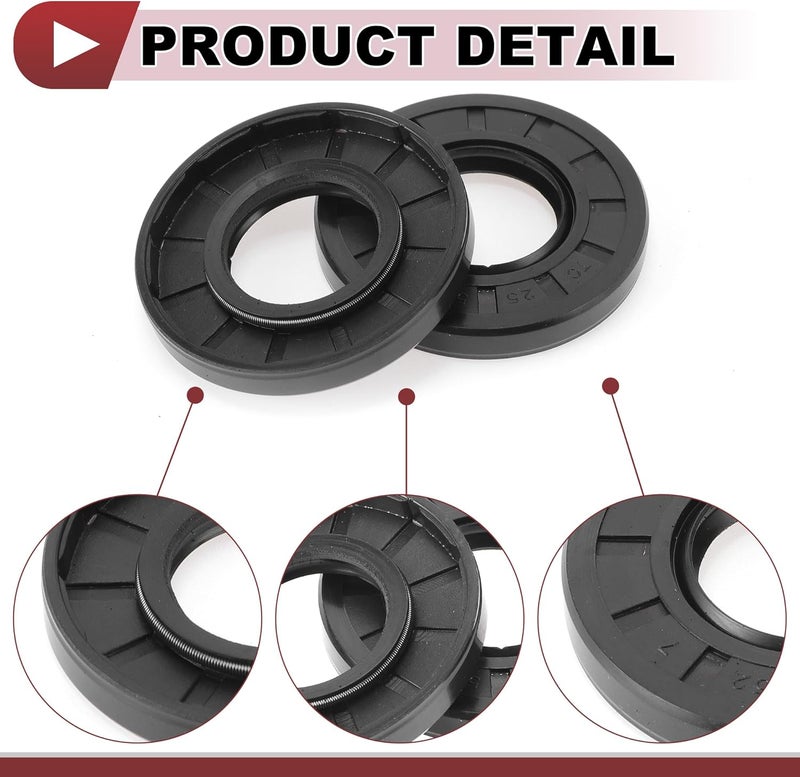 HEROFFIX 5 Pcs Rotary Shaft Seal High Pressure Oil Seal 25x52x7mm Black Nitrile 70 Durometer Rubber - Image 5